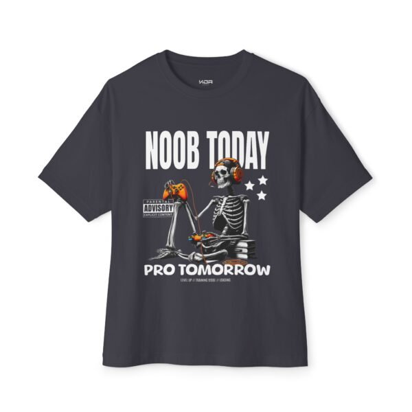 3040758895679738535_2048.jpeg Unisex Oversized Boxy Tee - 'Noob Today, Pro Tomorrow' Gaming Graphic Tee