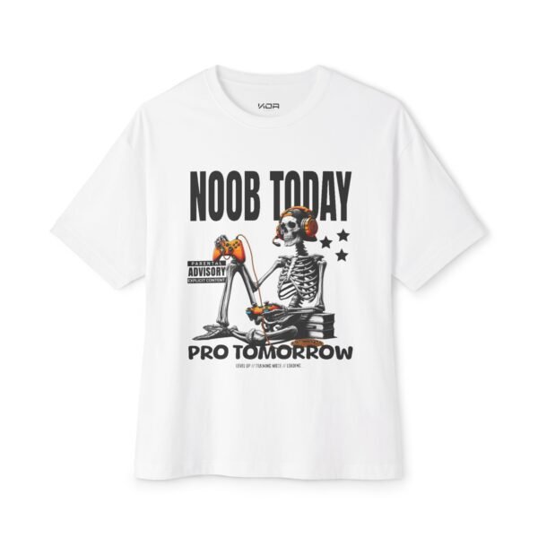 8866325814185082170_2048.jpeg Unisex Oversized Boxy Tee - 'Noob Today, Pro Tomorrow' Gaming Graphic Tee